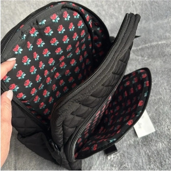 Vera Bradley Essential Compact Backpack in Microfiber Classic Black NWT - Picture 7 of 9